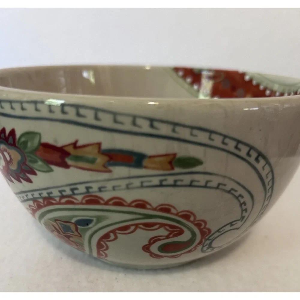 Table Tops Gallery Multi-Paisley 10-Inch & 6-inch‎ Serving Bowls Dishwasher Safe